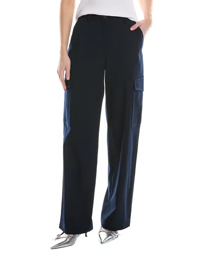 Theory Relaxed Straight Wool-blend Cargo Pant In Blue