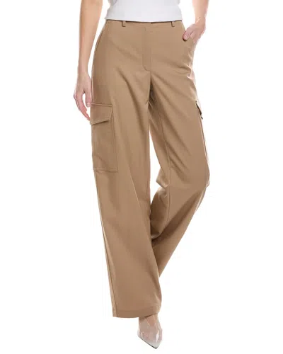 Theory Relaxed Straight Wool-blend Cargo Pant In Brown