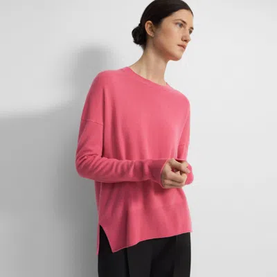 Theory Relaxed Sweater In Cashmere In Pink Orchid
