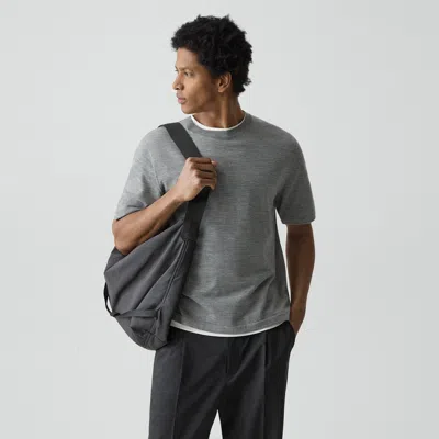 Theory Relaxed Sweater Tee In Regal Wool In Gray