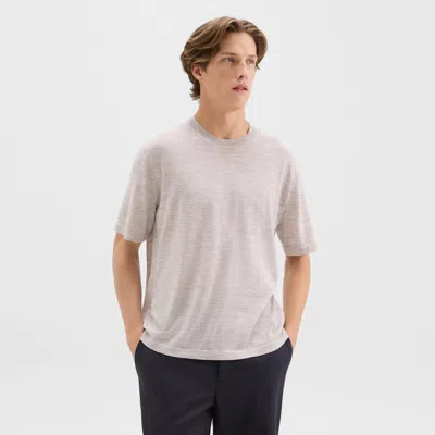Theory Relaxed Tee In Regal Wool In Light Heather Barley
