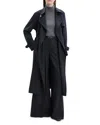 Theory Double-breasted Wool-blend Trench Coat In Charcoal Melange