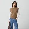 Theory Relaxed Vest In Recycled Cashmere In Brown