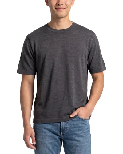 Theory Relaxed Wool Crewneck Sweater In Gray