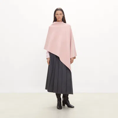 Theory Reversible Draped Poncho In Felted Wool-cashmere In Pink