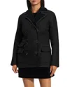 Theory Shearling Peacoat Blazer In Black