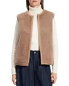 Theory Clean Shearling Vest In Dark/palmino