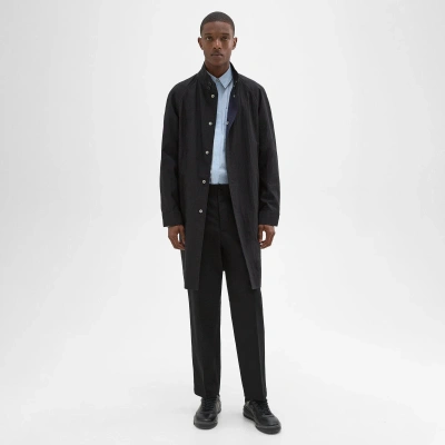 Theory Reversible Stand-collar Trench Coat In Black