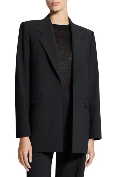Theory Rexlaxed Stretch Wool Open Blazer In Black
