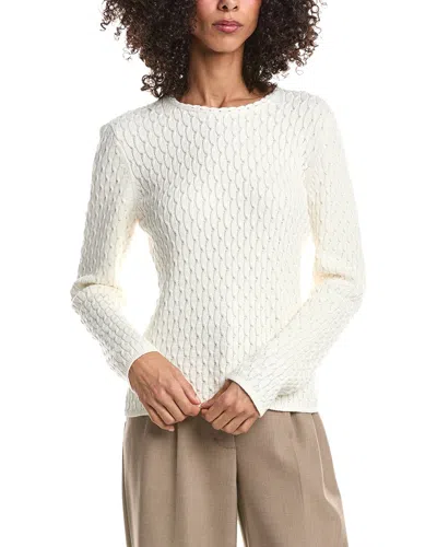 Theory Rib Cable Knit Cashmere Cardigan In White