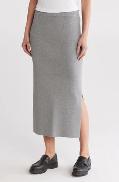 Theory Rib Knit Tube Skirt In Gray