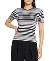 Theory Ribbed Short-sleeve Sweater In Regal Wool