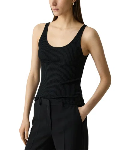 Theory Rib Wool Tank In Black
