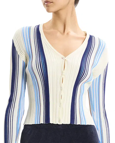 Theory Ribbed Cardigan In Multi