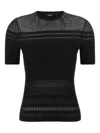 Theory Textured Ribbed T-shirt With Stretch Blend In Black
