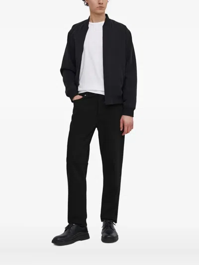 Theory Ribbed-hem Bomber Jacket In Black