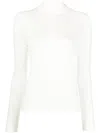 Theory Ribbed-knit Roll Neck Jumper In Nude