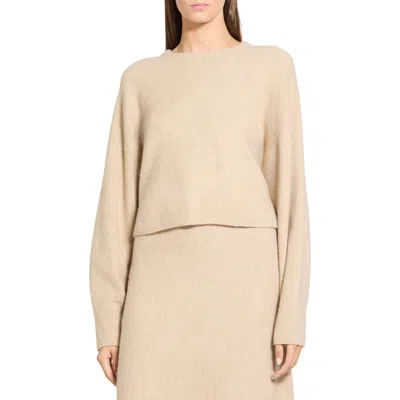 Theory Ribbed Merino Wool Blend Sweater In Neutral