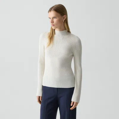 THEORY RIBBED MOCK NECK SWEATER IN CASHMERE