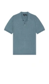 Theory Ribbed Polo In Blue