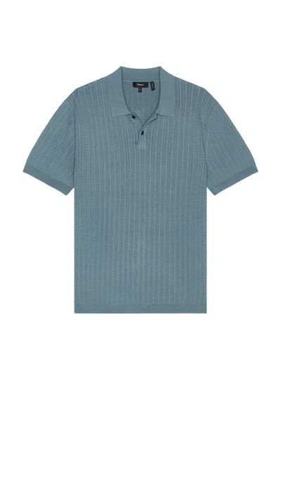 Theory Ribbed Polo In Blue