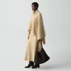 Theory Ribbed Poncho In Astor Wool In Sand