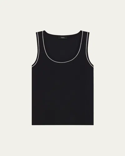 Theory Scoop Neck Tank In Black