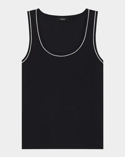Theory Scoop Neck Tank In Black