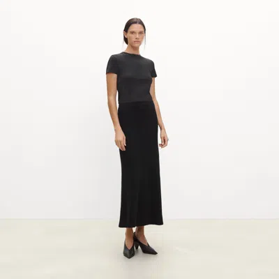 Theory Ribbed Skirt In Felted Wool-cashmere In Blue