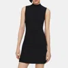 Theory Ribbed Sleeveless Dress In Crepe Knit In Black
