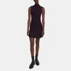 Theory Ribbed Sleeveless Dress In Crepe Knit In Merlot