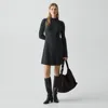 Theory Ribbed Sweater Dress In Felted Wool-cashmere In Gray