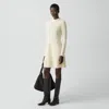 Theory Ribbed Sweater Dress In Felted Wool-cashmere In White