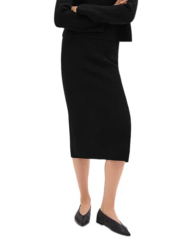 Theory Ribbed Sweater Skirt In Black