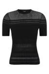 Theory Textured Ribbed T-shirt With Stretch Blend In Black