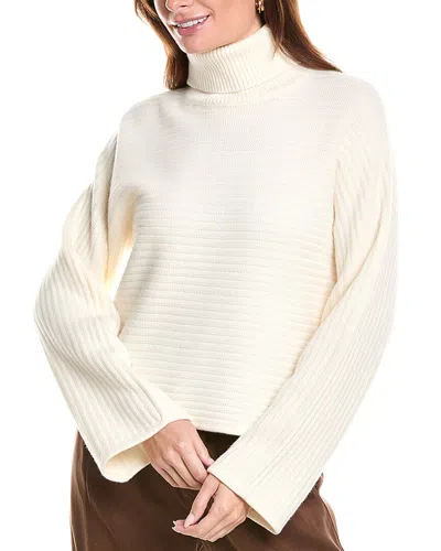 Theory Ribbed Wool Turtleneck In White