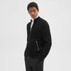 Theory Ribbed Zip-up Cardigan In Merino Wool In Black