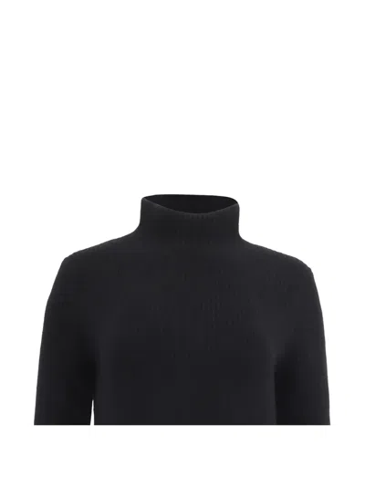 Pre-owned Theory Ribbed-knit Mock-neck Sweater In Black