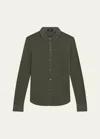 Theory Organic Cotton Shirt In Dark Olive