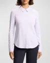Theory Riduro Organic Cotton Button-up Shirt In Soft Iris