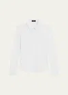 Theory Riduro Organic Cotton Button-up Shirt In White
