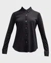 Theory Riduro Organic Cotton Button-up Shirt In Black