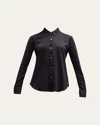 Theory Riduro Organic Cotton Button-up Shirt In Black
