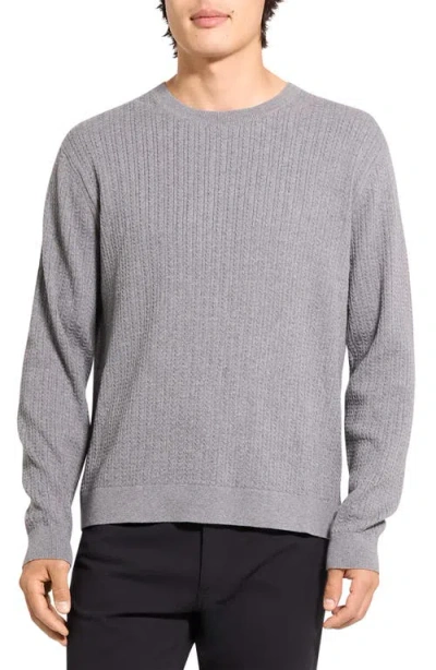 THEORY THEORY RILAND CABLE STITCH COTTON CREWNECK SWEATER