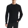 Theory Riland Cabled Cotton Crewneck Sweater In Black