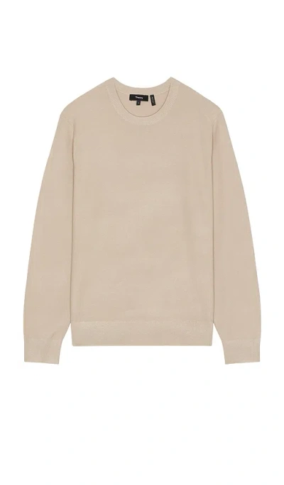 Theory Riland Crew Neck Sweater In Beige