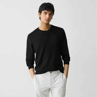Theory Riland Crewneck Sweater In Light Bilen In Black