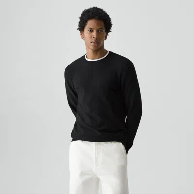 Theory Riland Crewneck Sweater In Light Bilen In Black