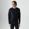 Theory Riland Crewneck Sweater In Light Bilen In Blue