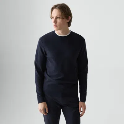 Theory Riland Crewneck Sweater In Light Bilen In Blue